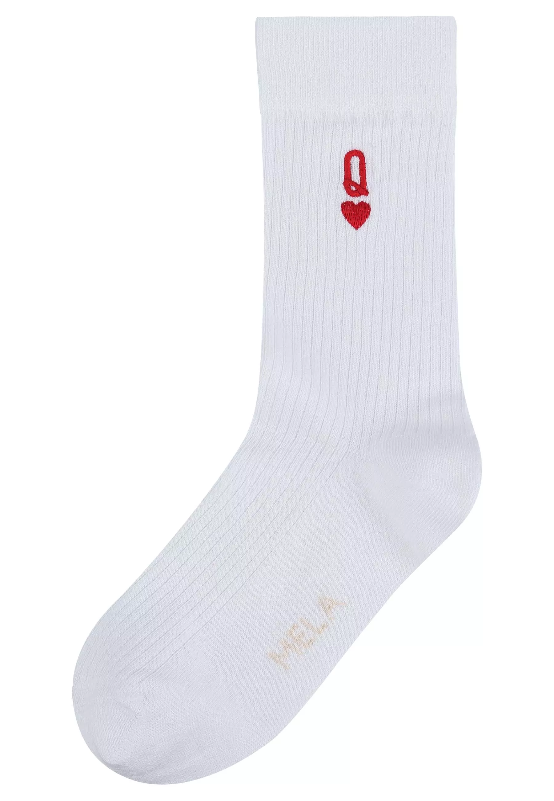 Gerippte Socken mit Stickerei, 1er Pack
