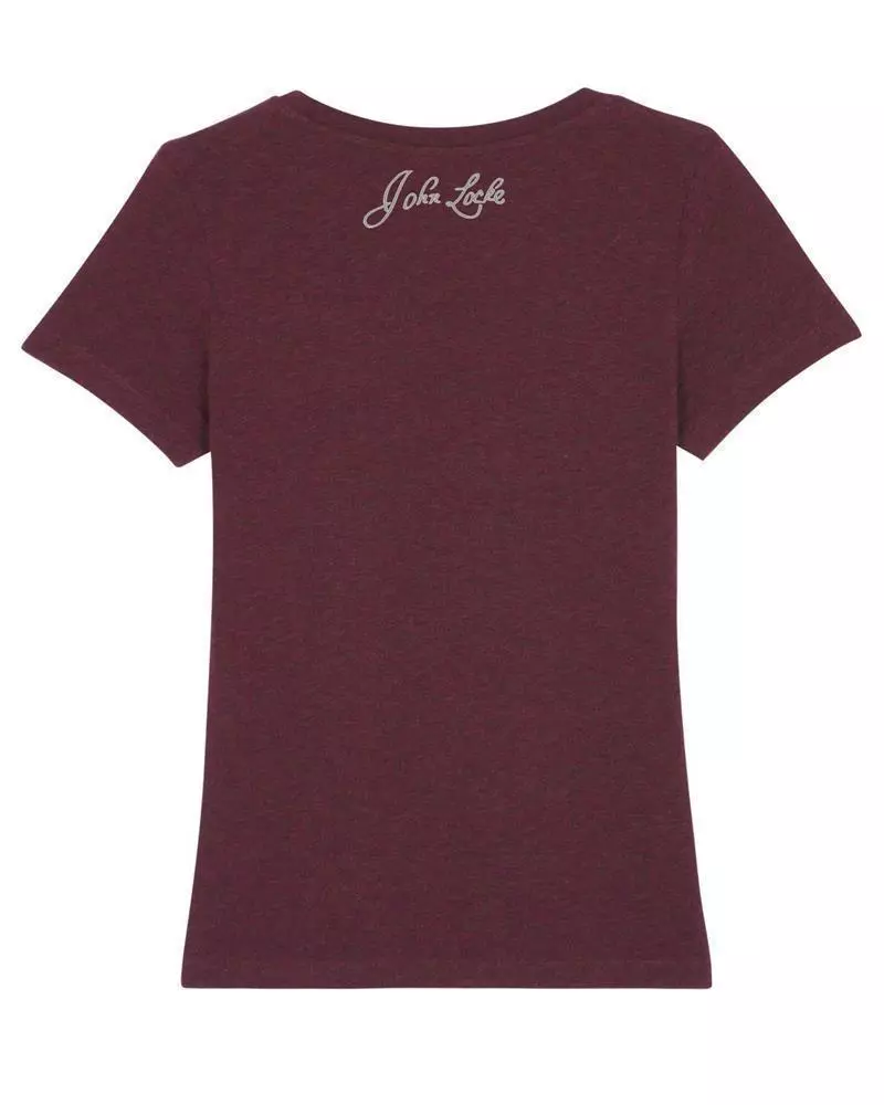 Pol1 Back Expresser Heather Grape Red Politik T-Shirt Gesellschaftsvertrag