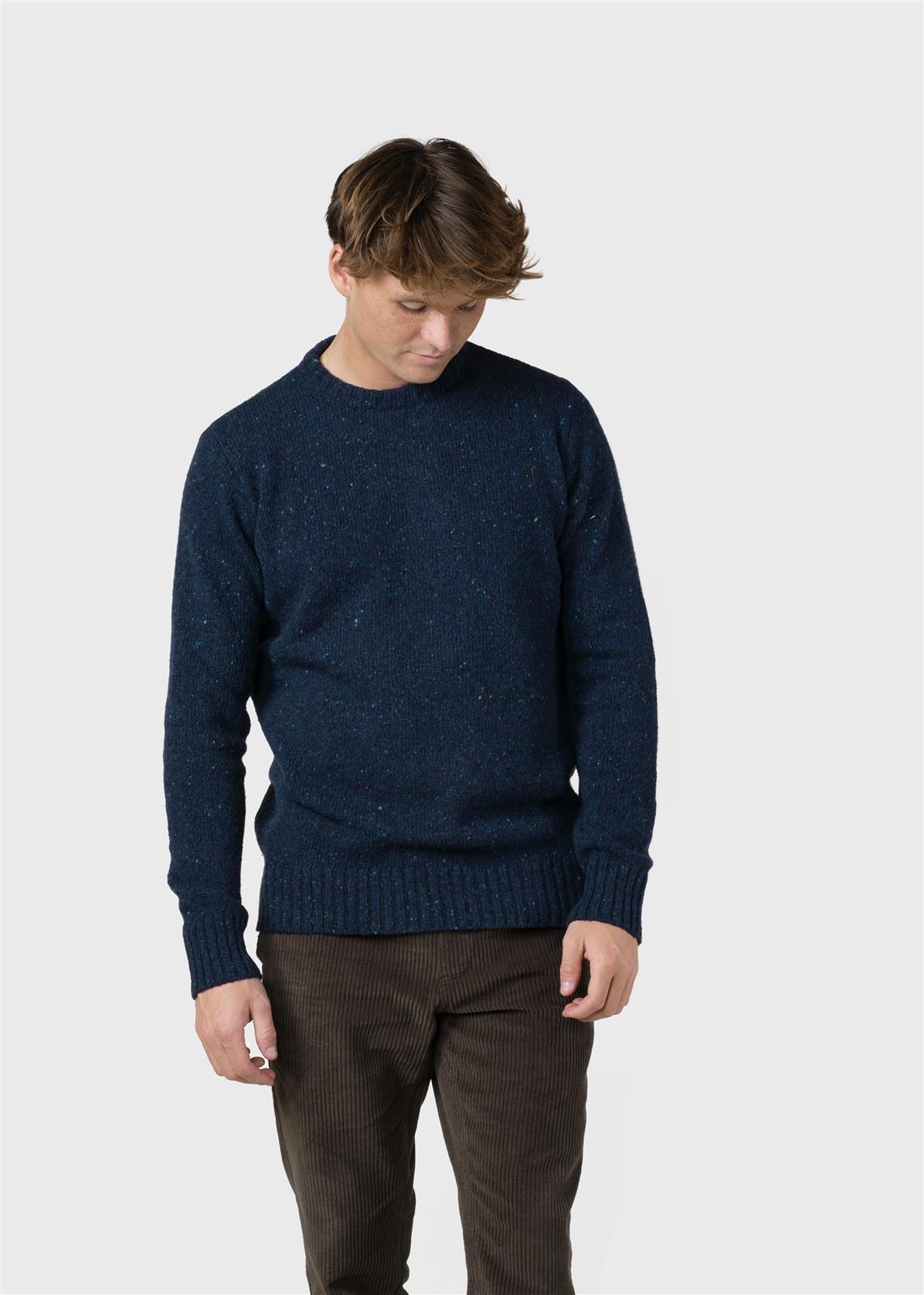 Melierter Woll-Strickpullover Modell: Aage