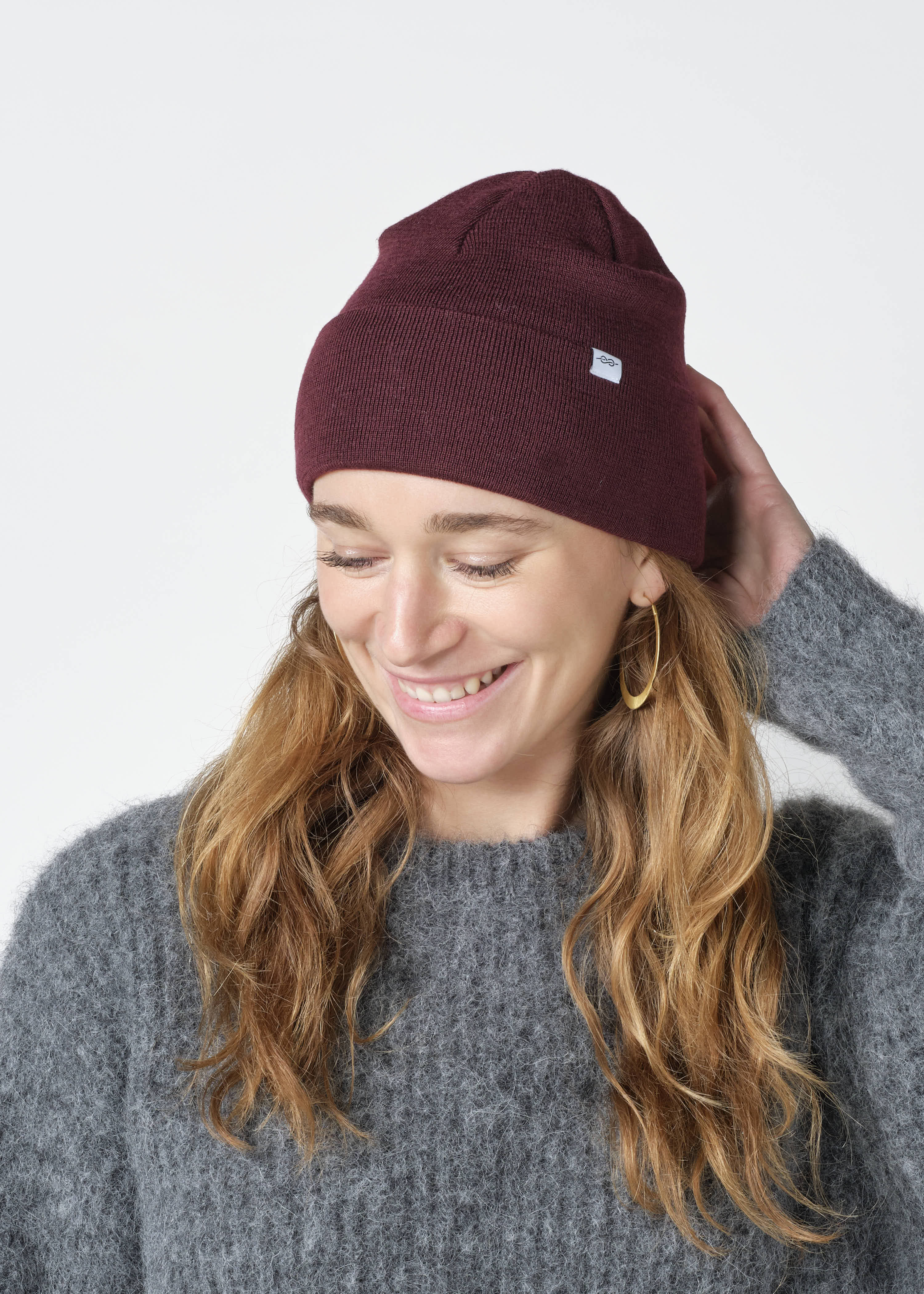 Fine Rib Beanie Merinowolle