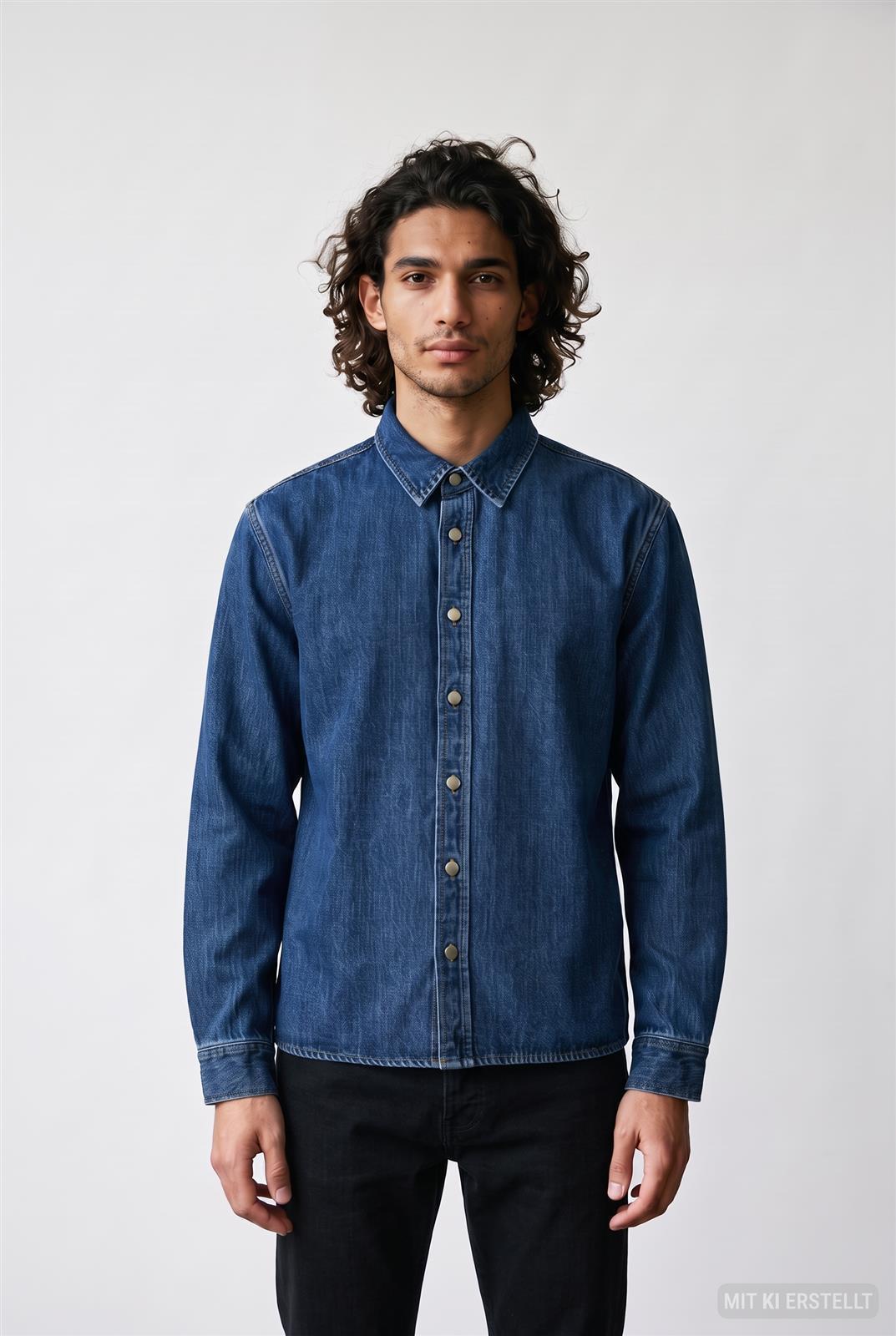 Relaxed Fit Denim Hemd Modell: Palm