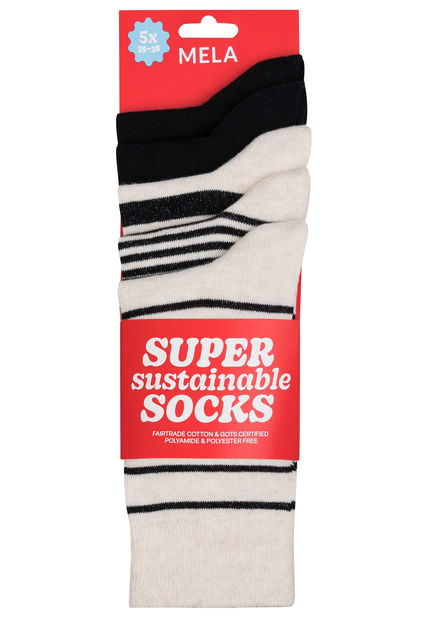 Baumwoll-Socken GOTS, 5er Pack