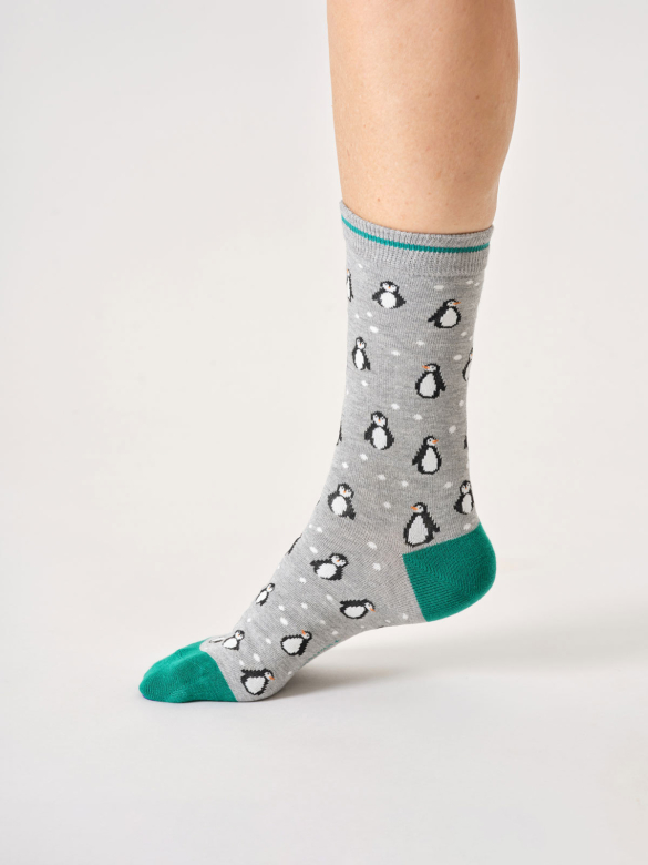 Socken Modell: Snowy Penguin