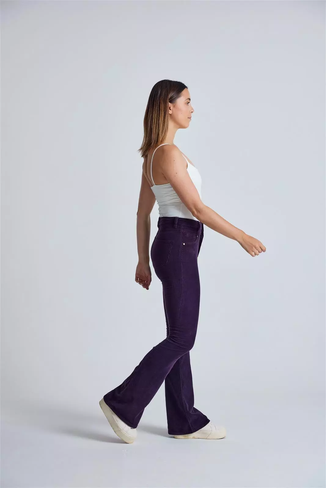 Flax and Loom Ecom photography9469.JPG Cord-Schlaghose High Waist Skinny Modell: Mavis