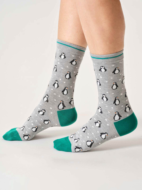 Socken Modell: Snowy Penguin
