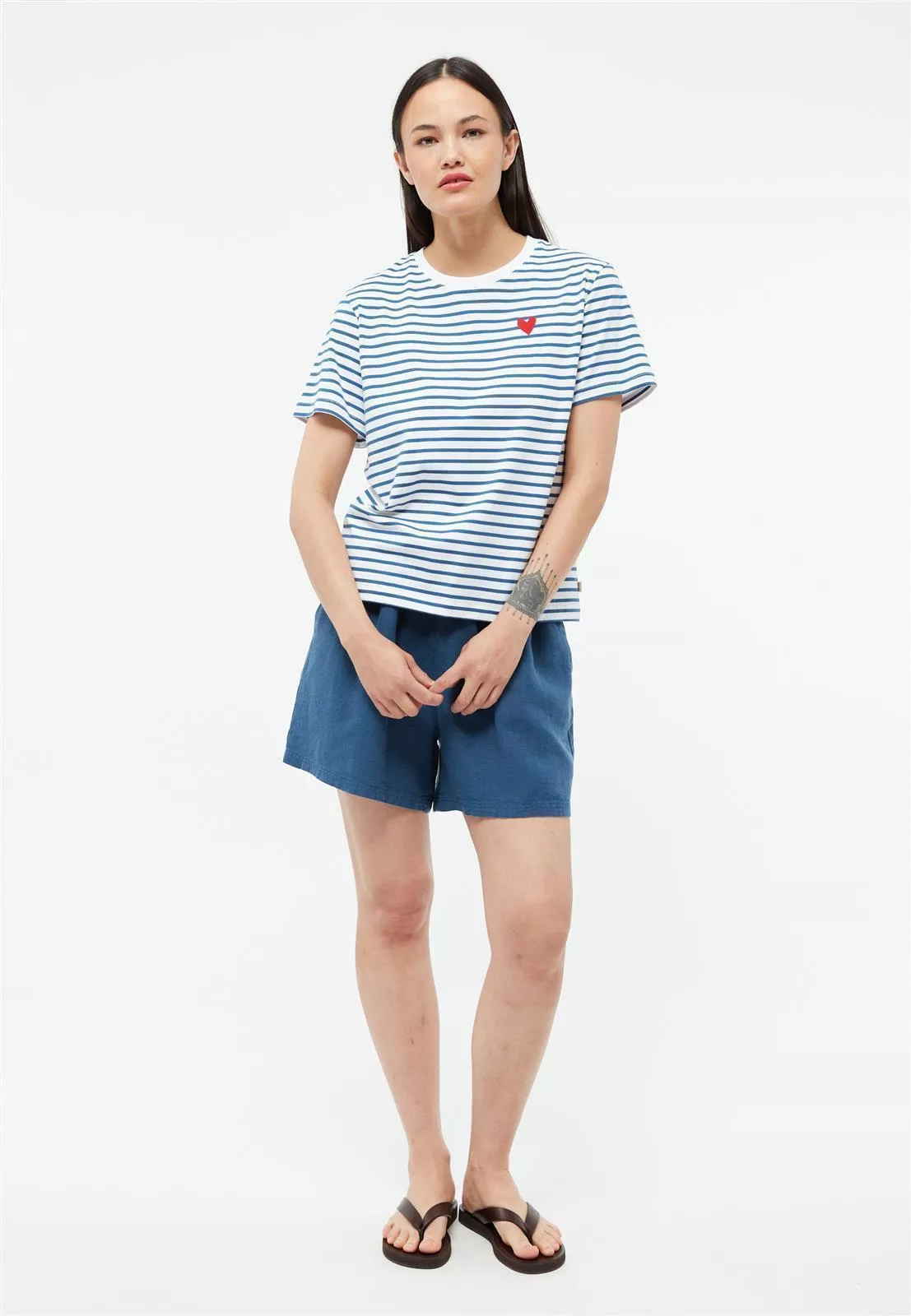 Streifen T-Shirt mit Stickerei Modell: Julia