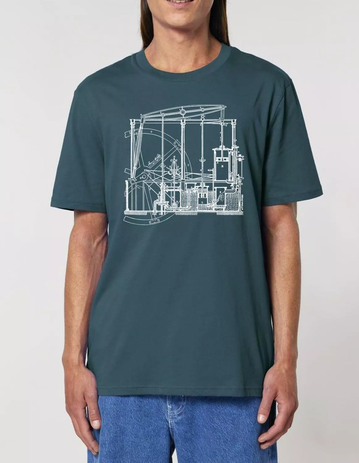 Science-T-Shirt Maschinenbau Modell: Dampfmaschine