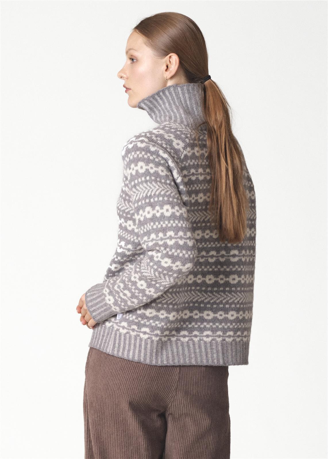 Muster-Strickpullover aus Merinowolle Modell: Sofie