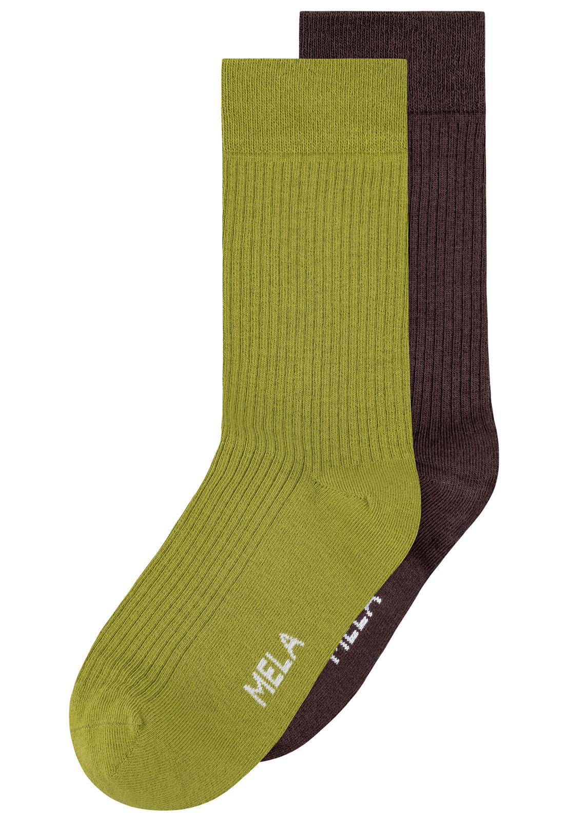 Gerippte Baumwoll-Socken GOTS, 2er Pack