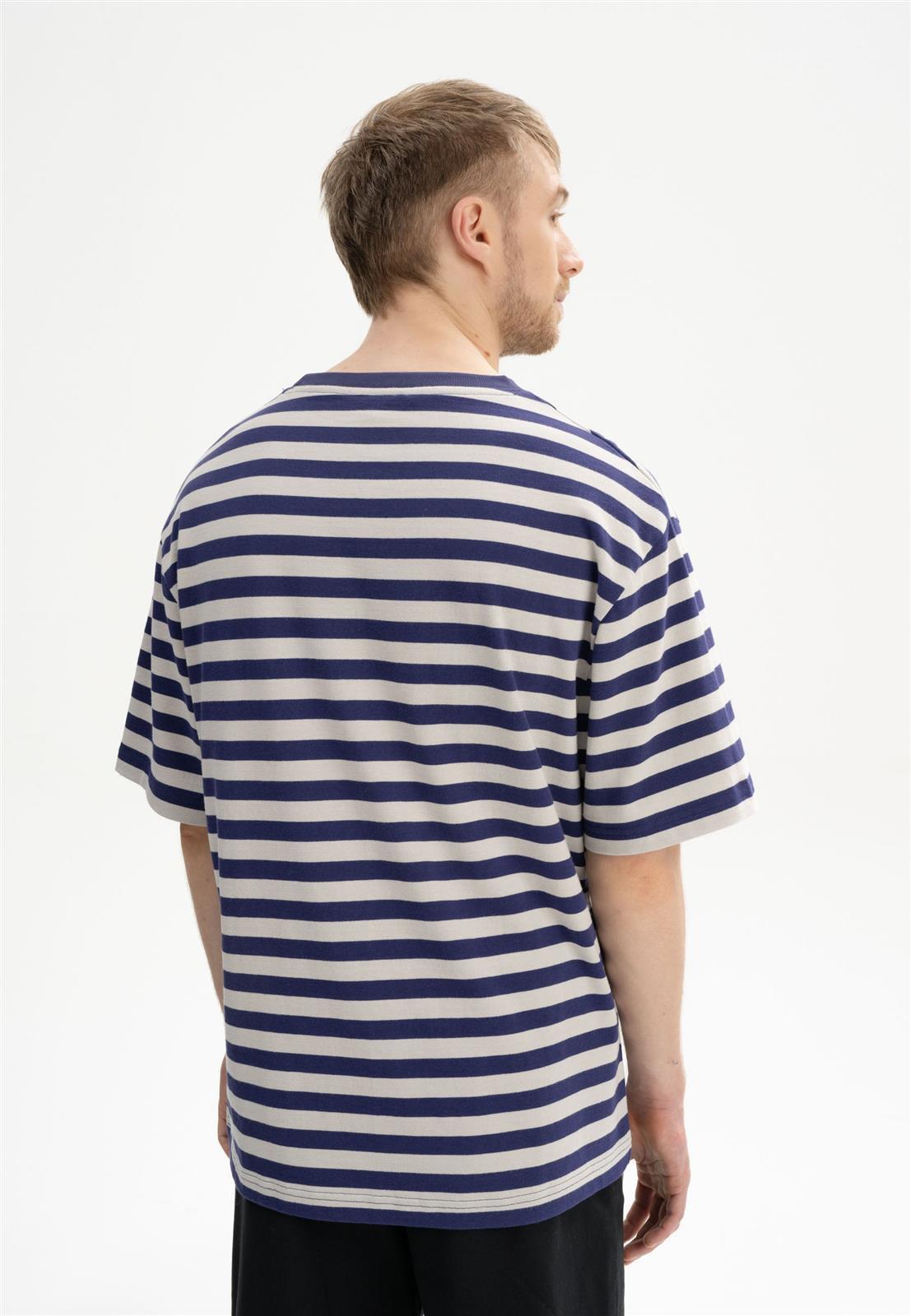 Gestreiftes Oversized T-Shirt Modell: Bhajan GOTS