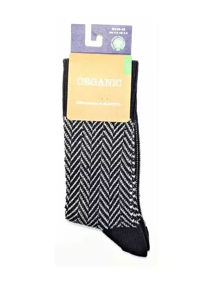 1162_Black_GreyMel.jpg Baumwoll-Socken Modell: Zigzag