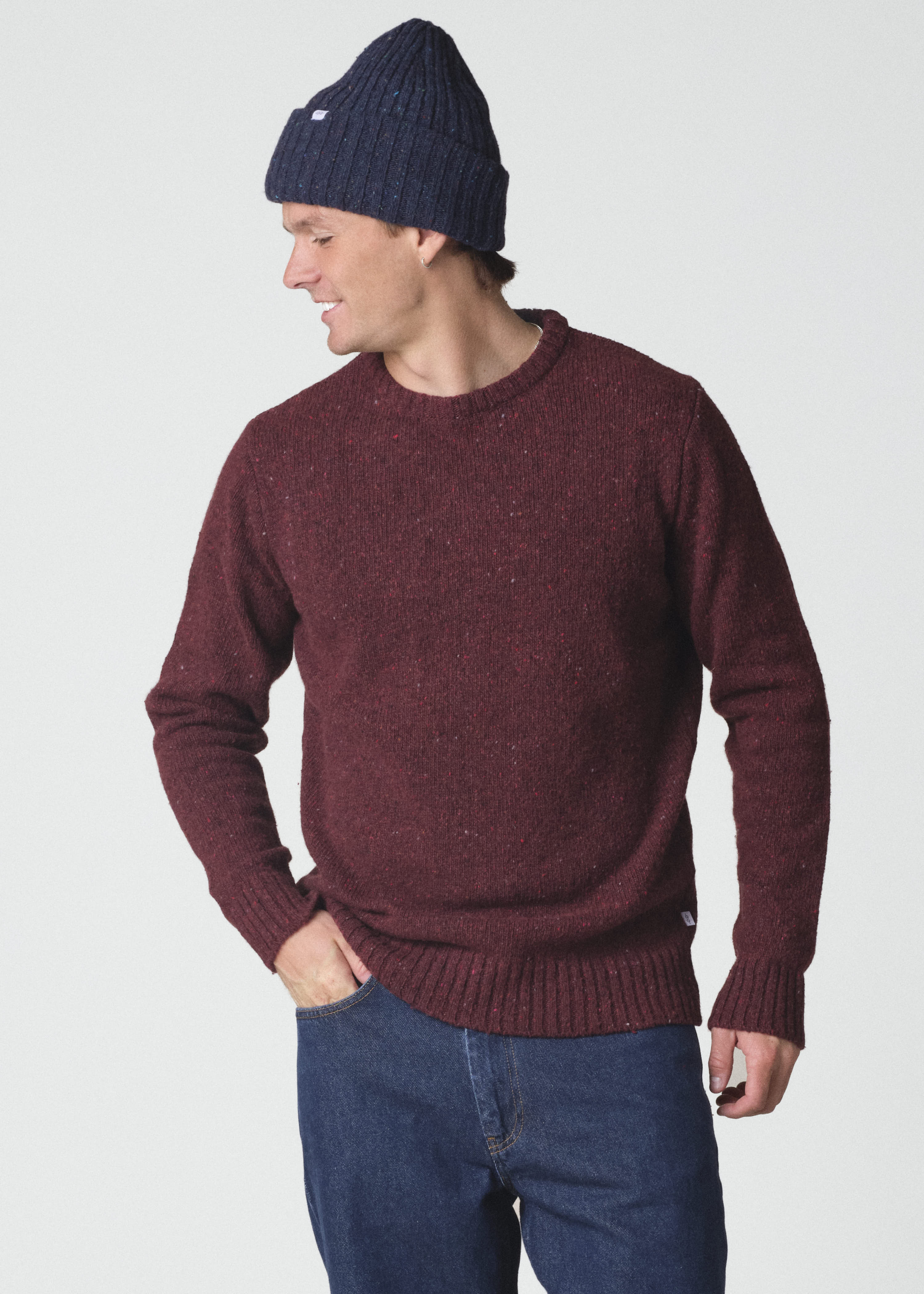 Melange Beanie aus Merinowolle
