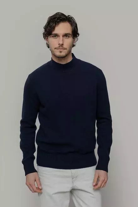 Screenshot 2025-10-15 at 10-32-42 Rollkragenpullover für Herren aus Kaschmir blau Clemente - Rifò.png Kaschmir Stehkragenpullover Modell: Clemente
