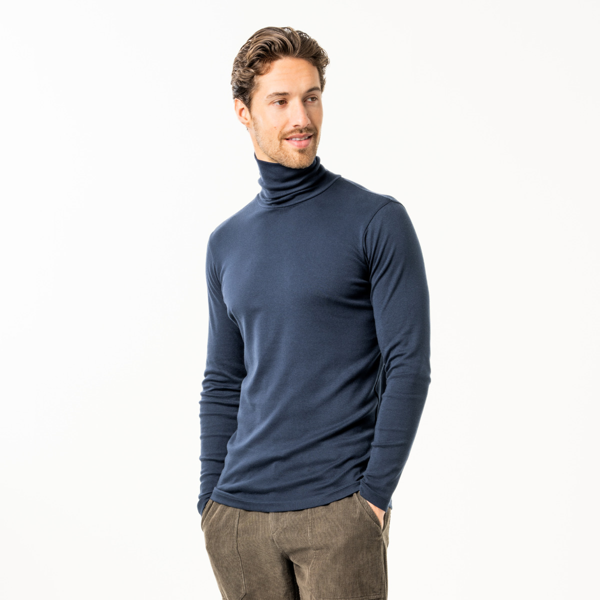 Rollkragen Longsleeve Modell: Helge GOTS