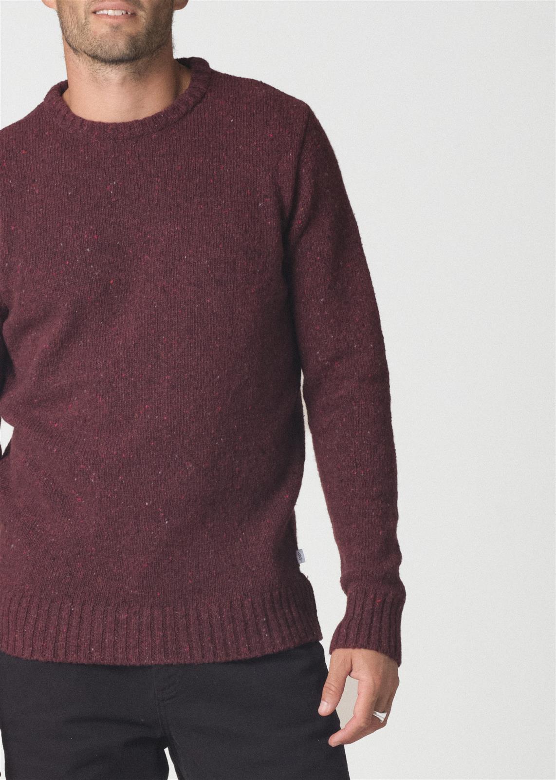 Melierter Woll-Strickpullover Modell: Aage