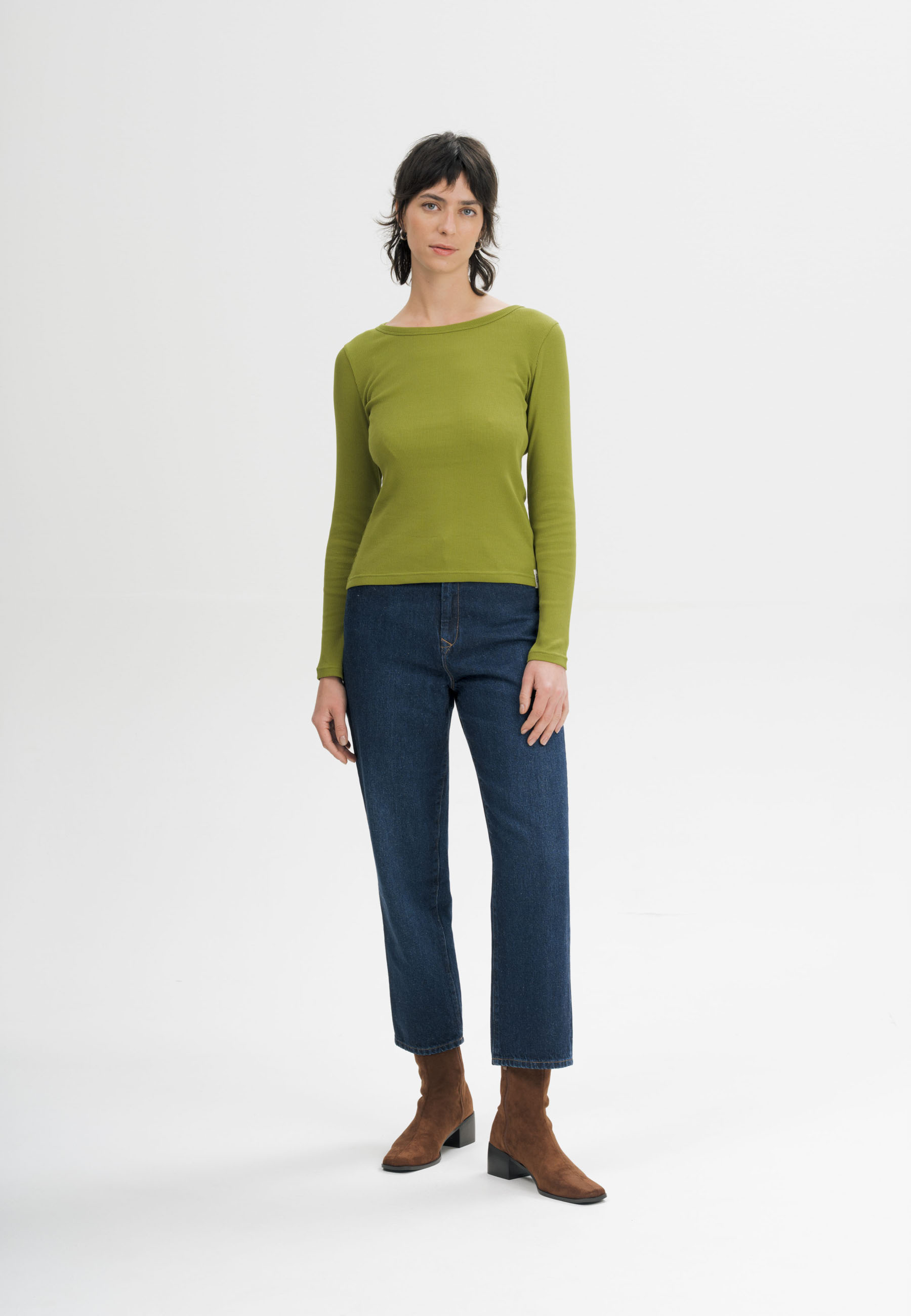 Geripptes Longsleeve Modell: Mehar GOTS