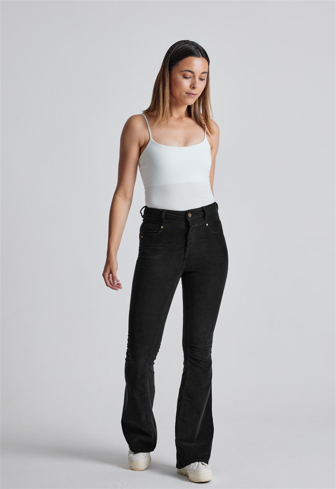 Cord-Schlaghose High Waist Skinny Modell: Mavis
