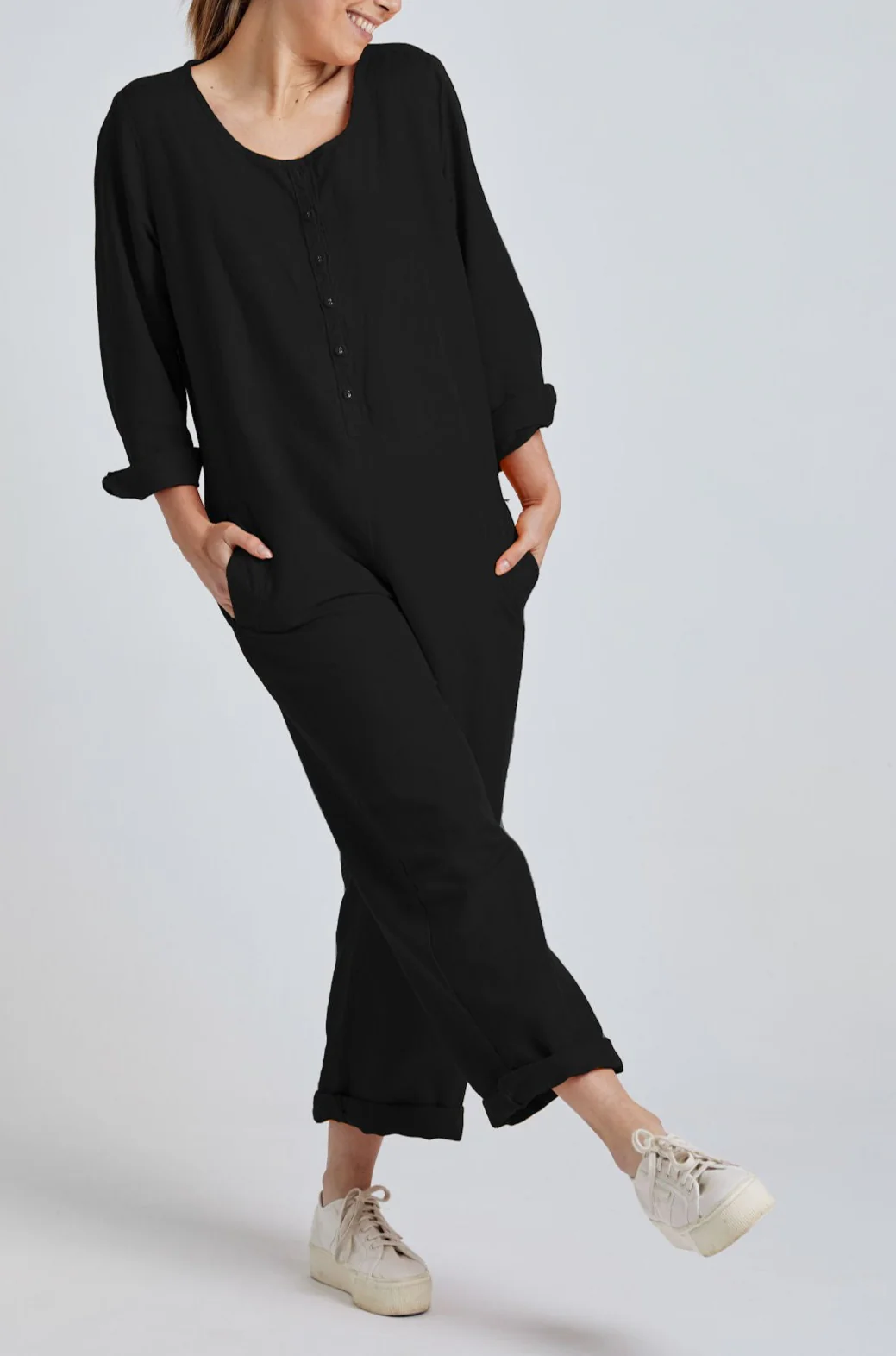 Leinen Jumpsuit Modell: Clara