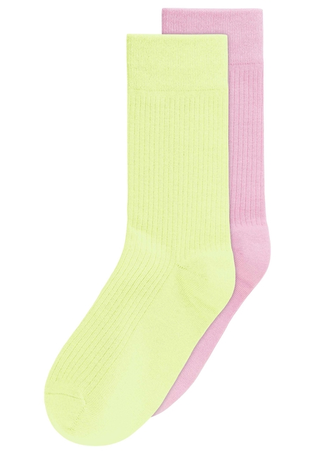 Gerippte Baumwoll-Socken GOTS, 2er Pack