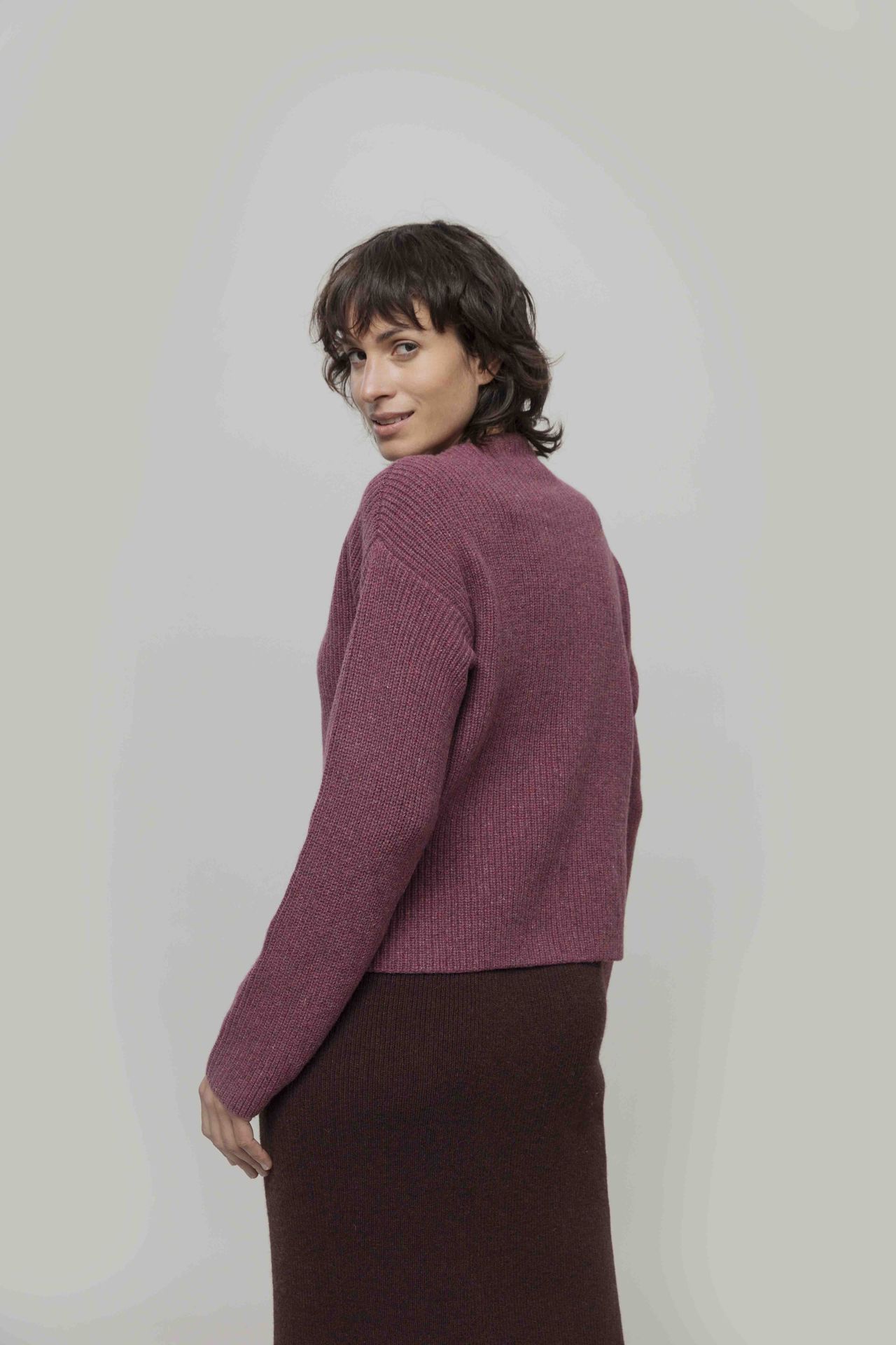 Rippstrick-Pullover aus recycelter Kaschmirwolle Modell: Melissa
