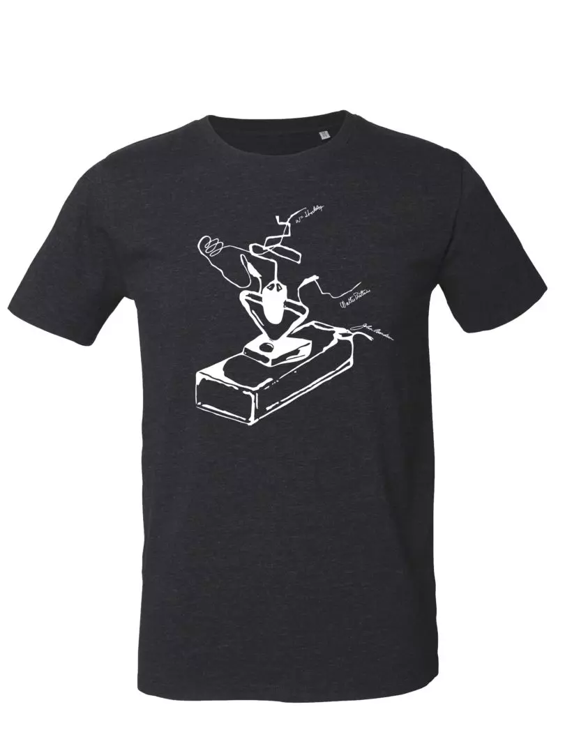 UNIPOLAR_Elektrotechnik_Mikroelektronik_Transistor_Halbleiter_Chip_student_mann_tshirt_heatherblackdenim_vorne_fairtrade_bio Elektrotechnik T-Shirt Transistor