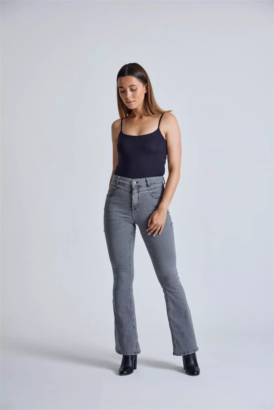 Schlaghose High Waist Skinny Modell: Mavis