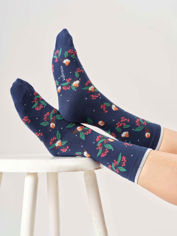 Socken Modell: Winter Robin