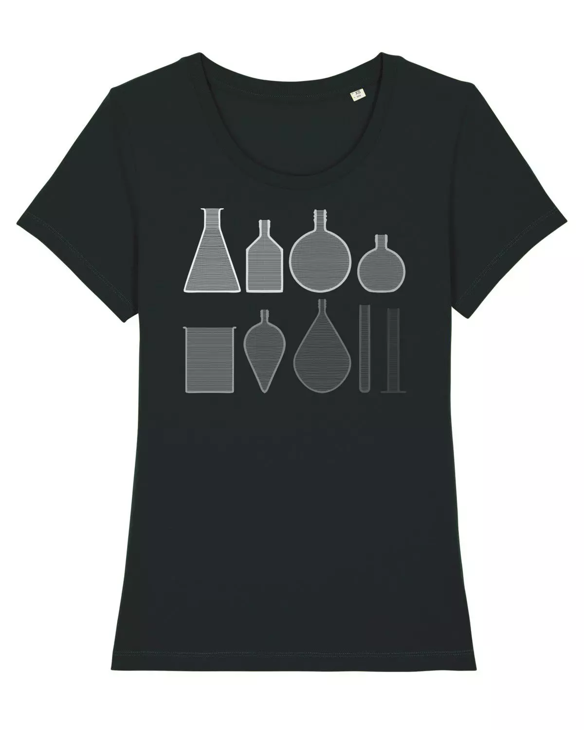 Che1 Front Expresser Black Chemie T-Shirt Laborgläser