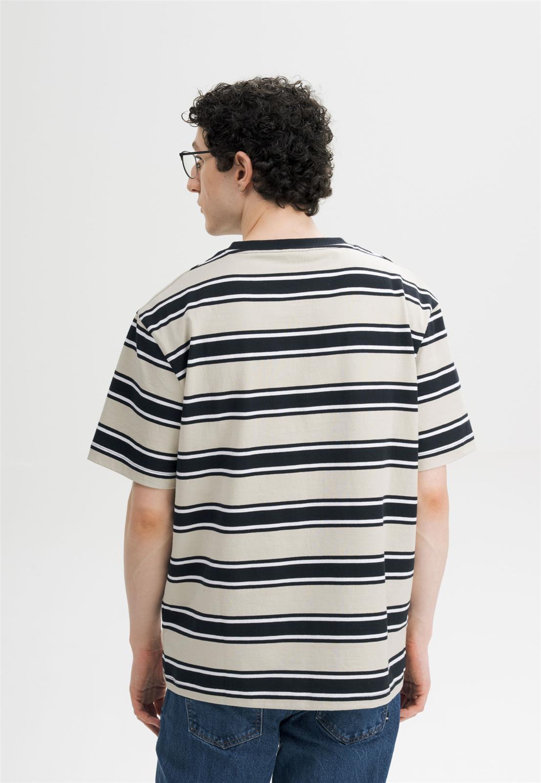 Gestreiftes Oversized T-Shirt Modell: Bhajan GOTS