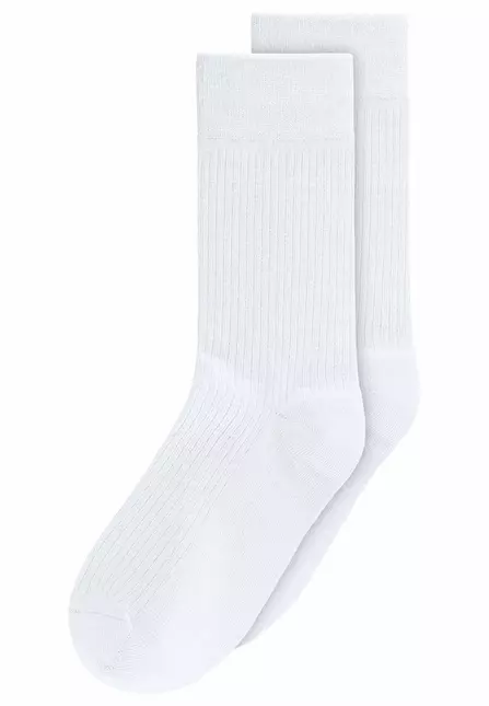 Gerippte Baumwoll-Socken GOTS, 2er Pack