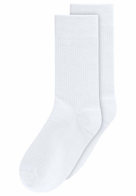 Gerippte Baumwoll-Socken GOTS, 2er Pack