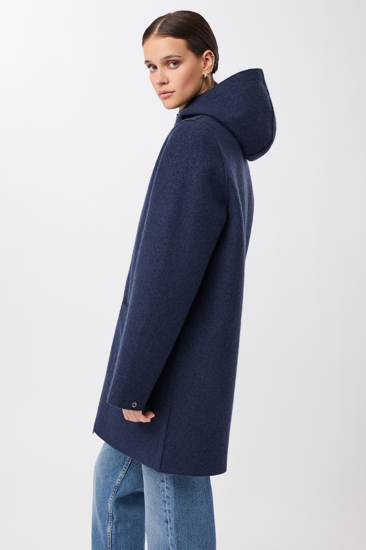 Kapuzenjacke aus Wollwalk