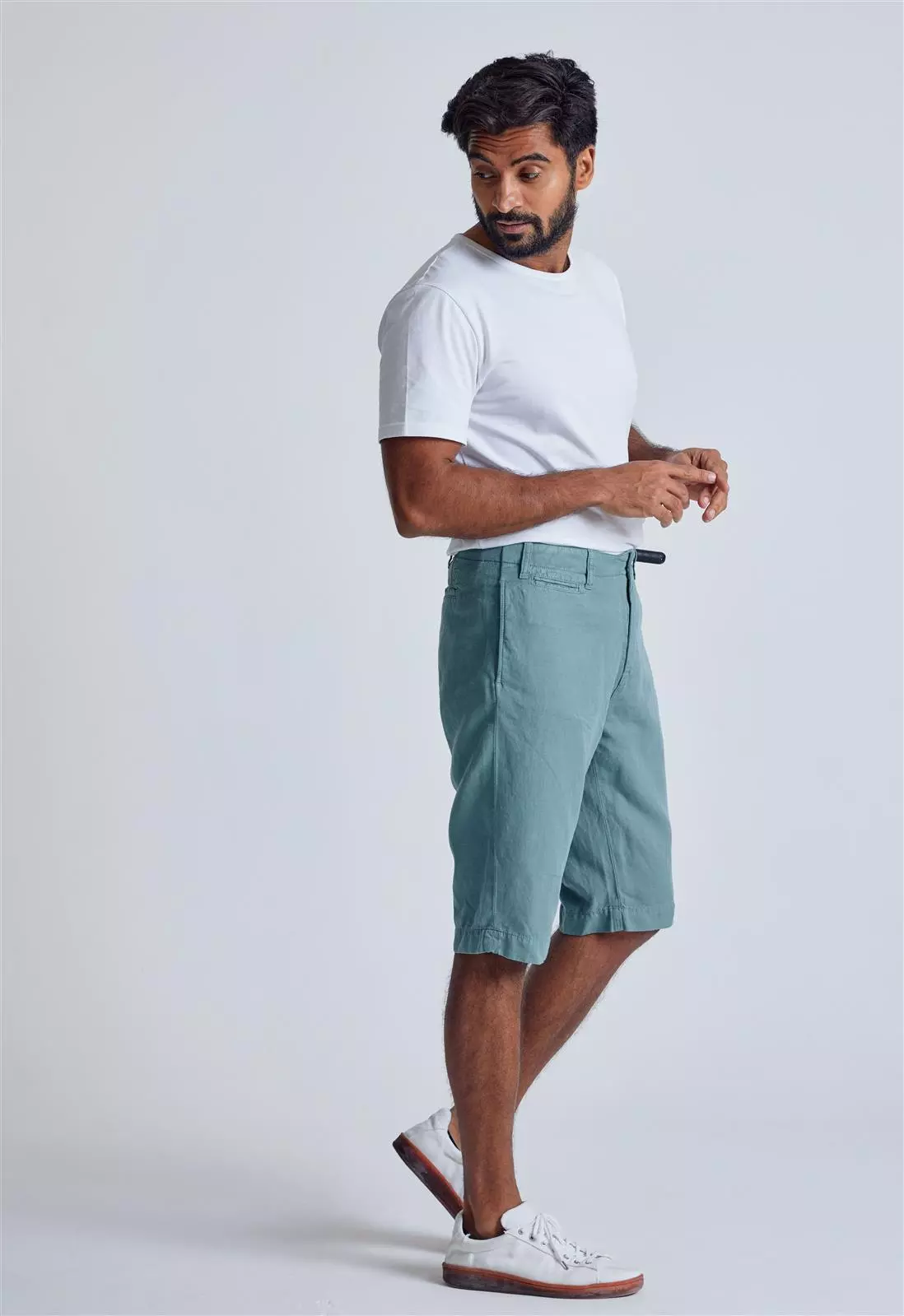 Leinen Chino Shorts Modell: Bird