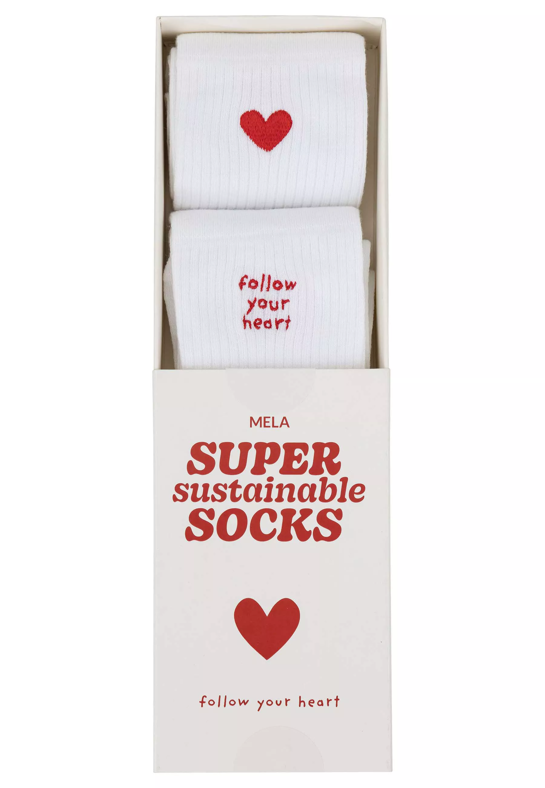 Gerippte Socken mit Stickerei, 2er Pack