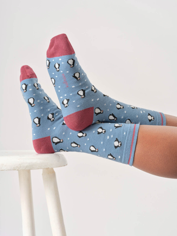 Socken Modell: Snowy Penguin