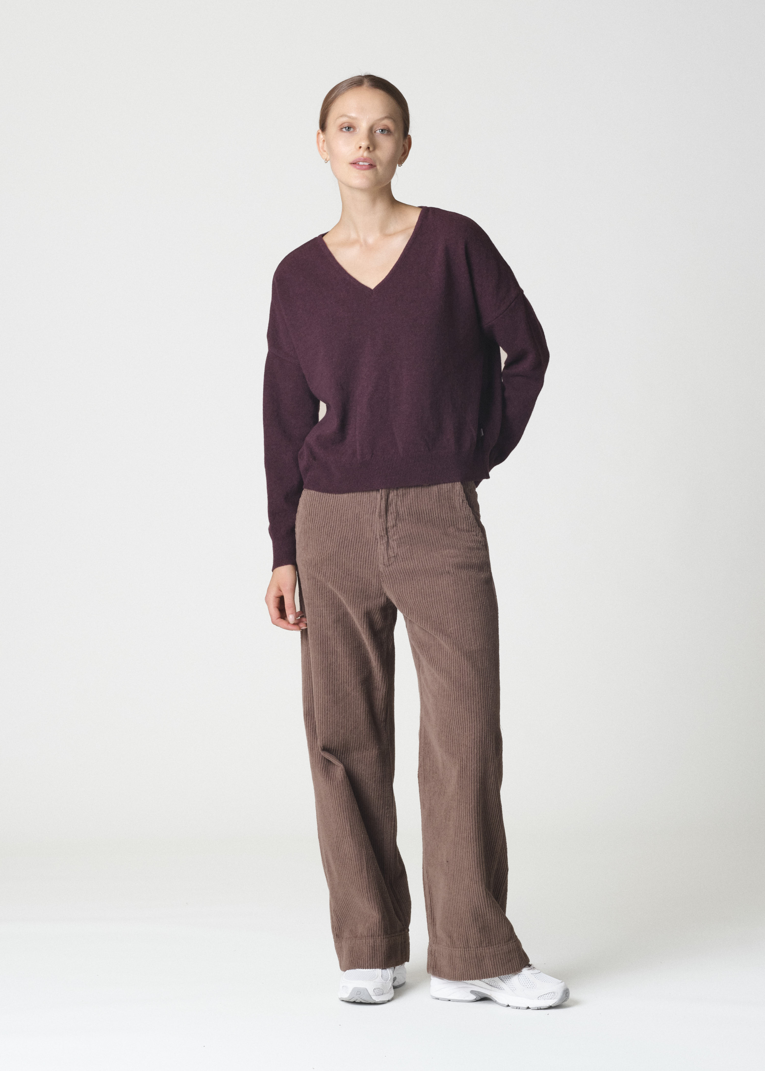 Merino Strickpullover mit V-Ausschnitt Modell: Vanessa