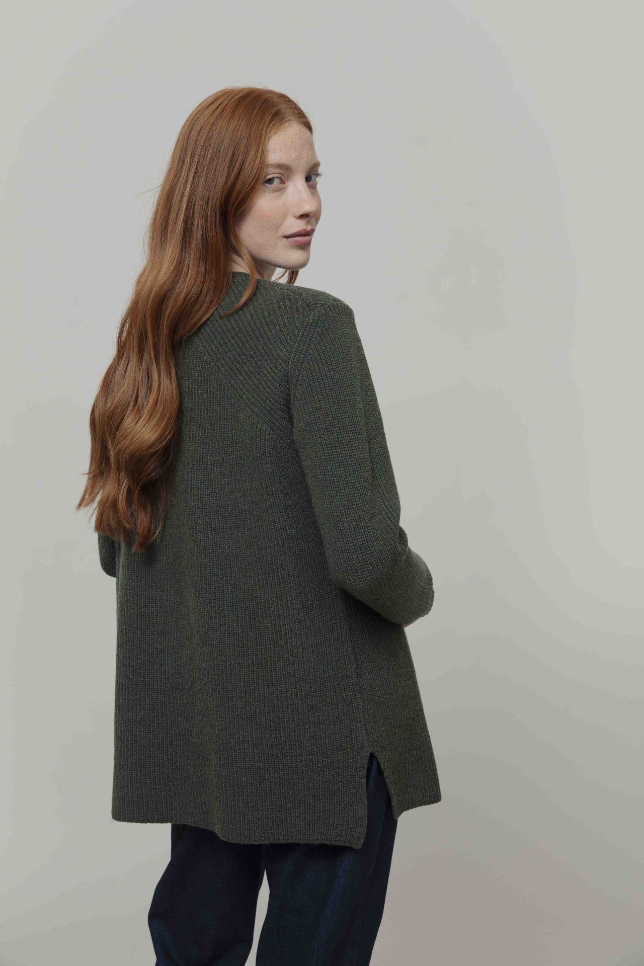 Langer Woll-Cardigan Modell: Gioia