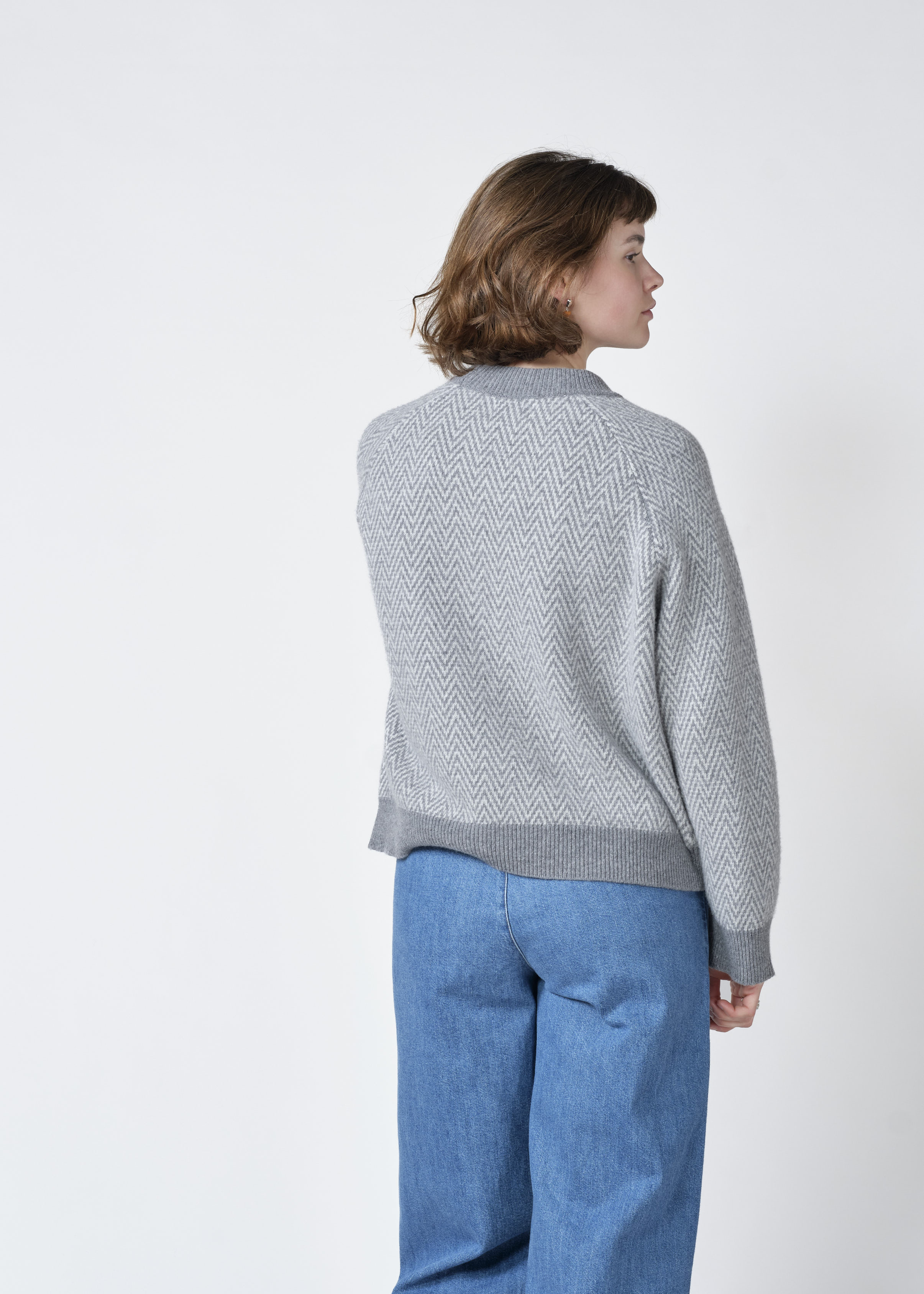 Muster-Strickpullover aus Merinowolle Modell: Hanne