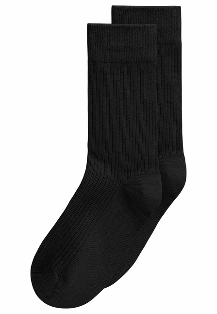 Gerippte Baumwoll-Socken GOTS, 2er Pack