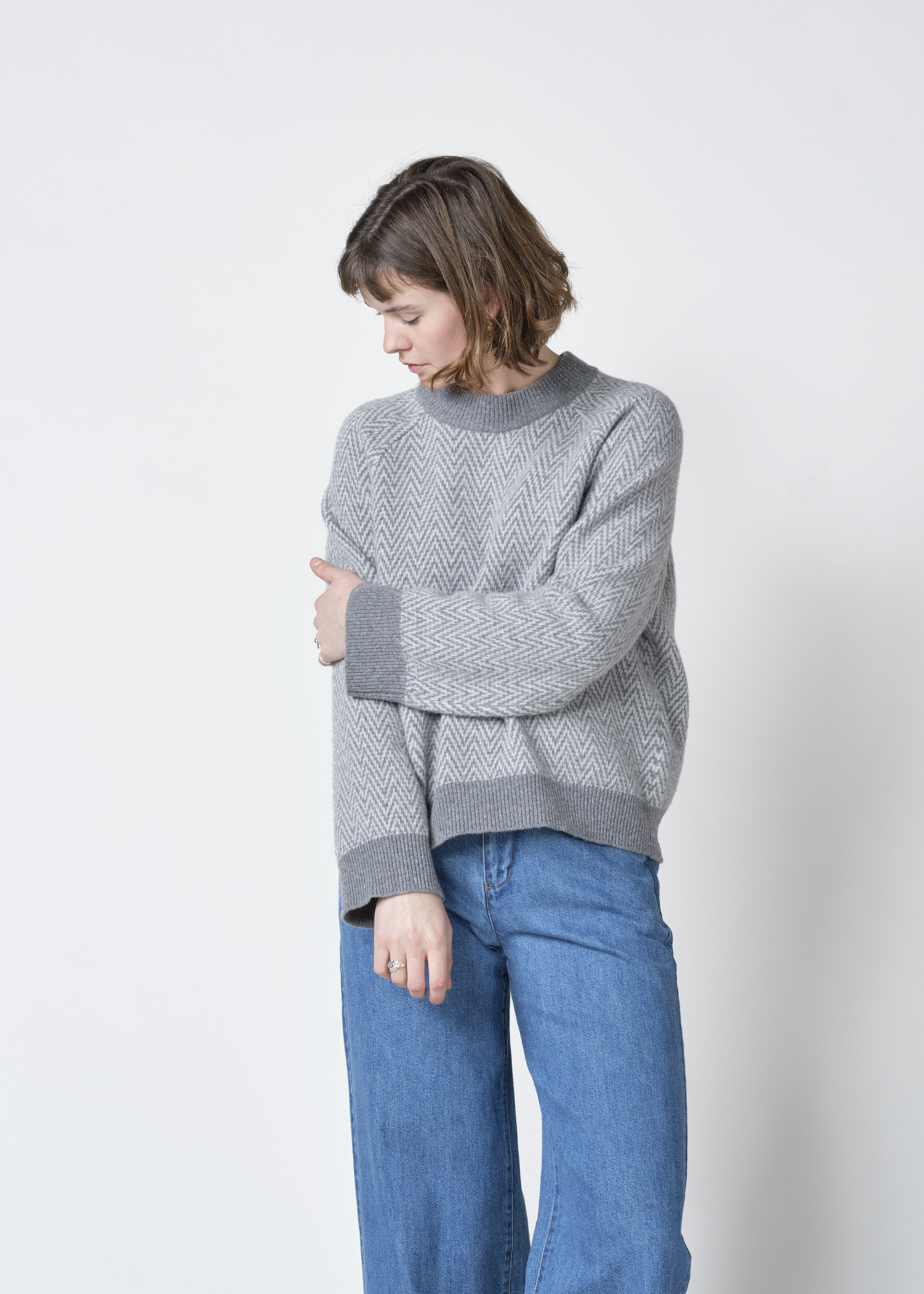 Muster-Strickpullover aus Merinowolle Modell: Hanne