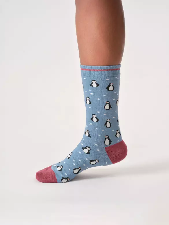 Socken Modell: Snowy Penguin Socken Modell: Snowy Penguin