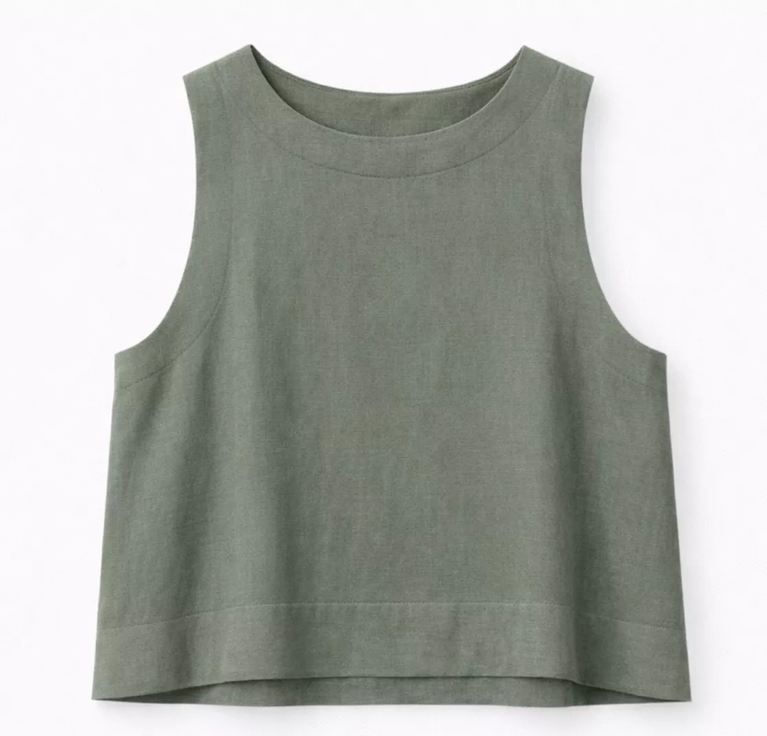 Boxy Tencel-Leinen-Tank Top Modell: Nory