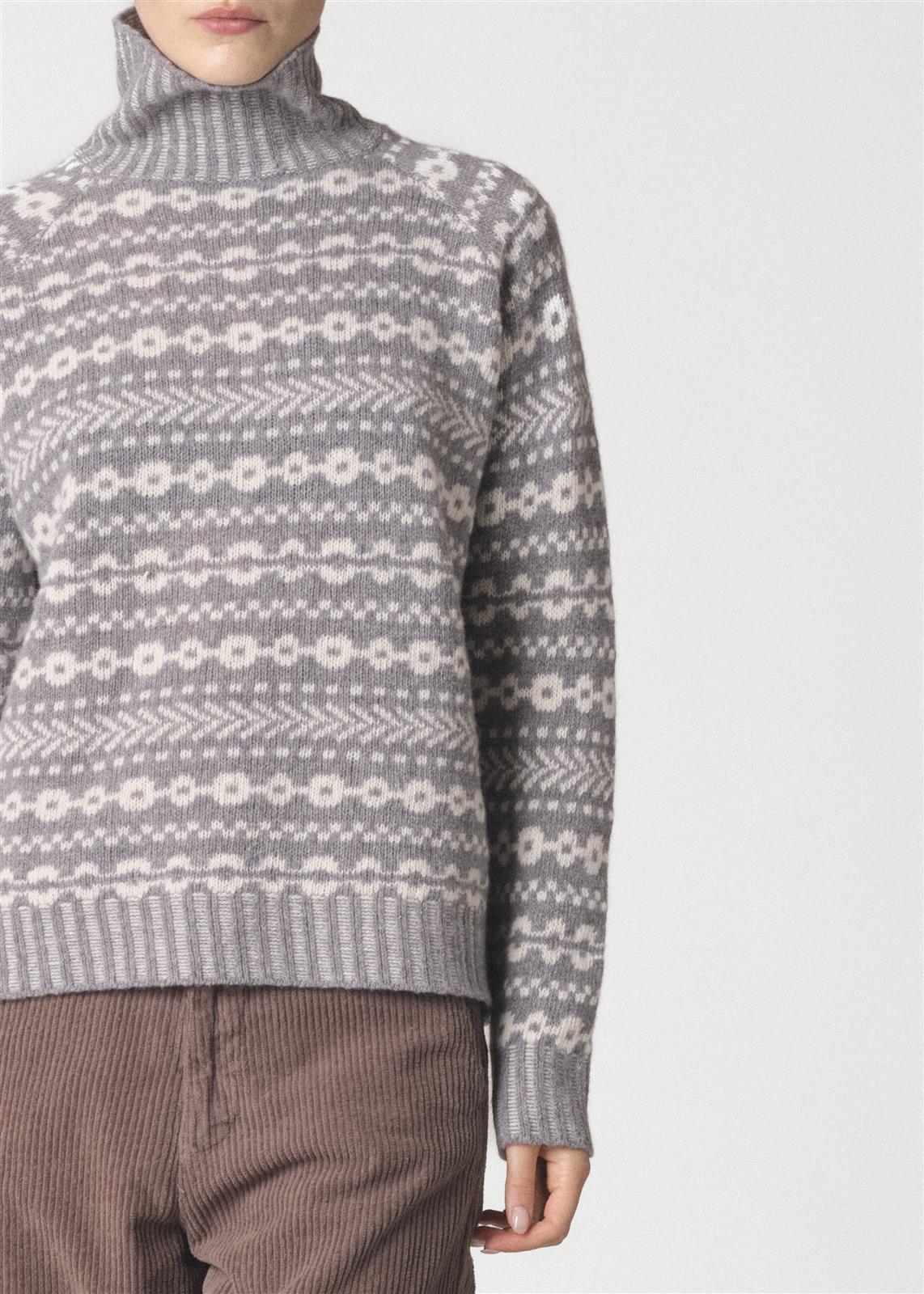 Muster-Strickpullover aus Merinowolle Modell: Sofie