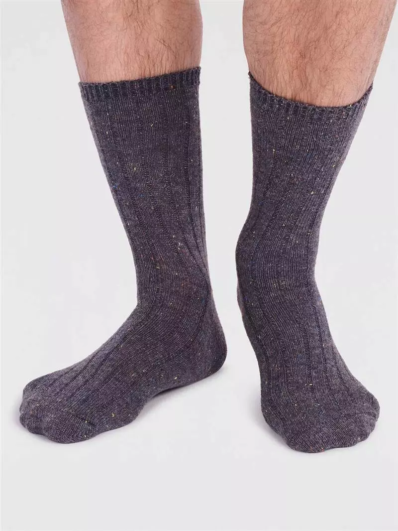 Gerippte Socke Modell: Aaron Blend Fleck mit Wollanteil