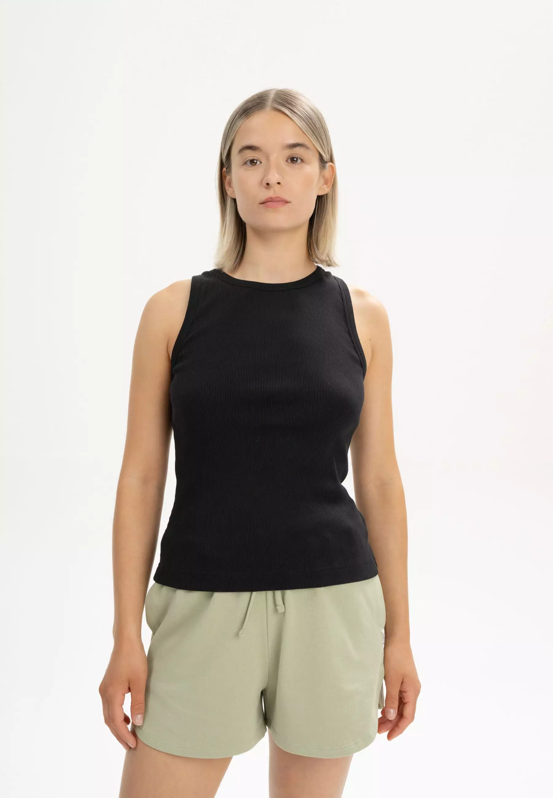 Drisna-Ribbed-Tanktop-black-01 Geripptes Tanktop Modell: Drisna GOTS