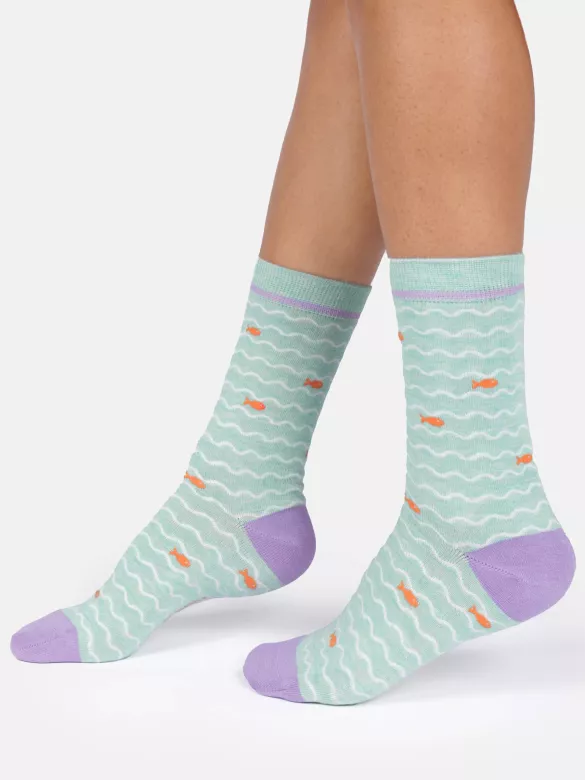 Socken Modell: Wavy Fish Stripe