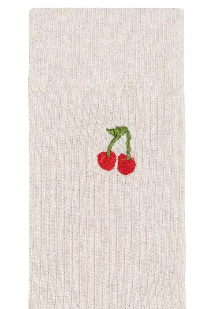 Gerippte Socken mit Stickerei, 1er Pack