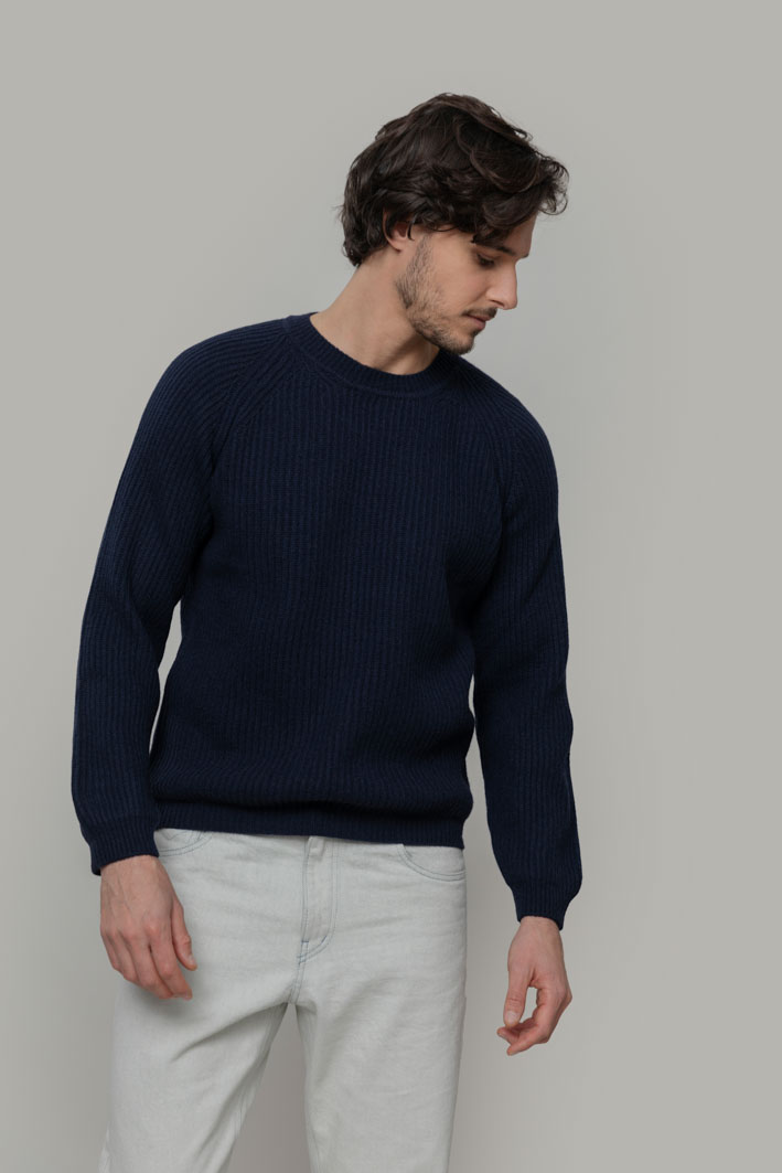 Rippstrick-Pullover aus recycelter Kaschmirwolle Modell: Sante