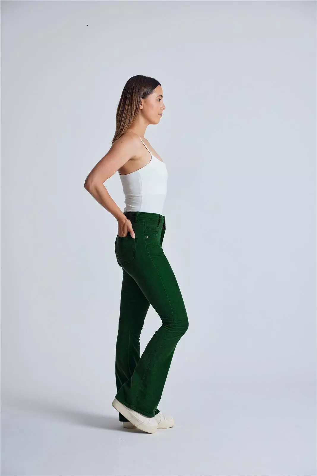 Flax and Loom Ecom photography9542.JPG Cord-Schlaghose High Waist Skinny Modell: Mavis