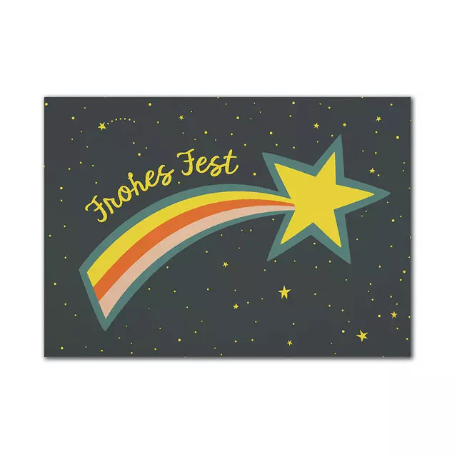 Postkarte Sternschnuppe Frohes Fest Postkarte Sternschnuppe Frohes Fest